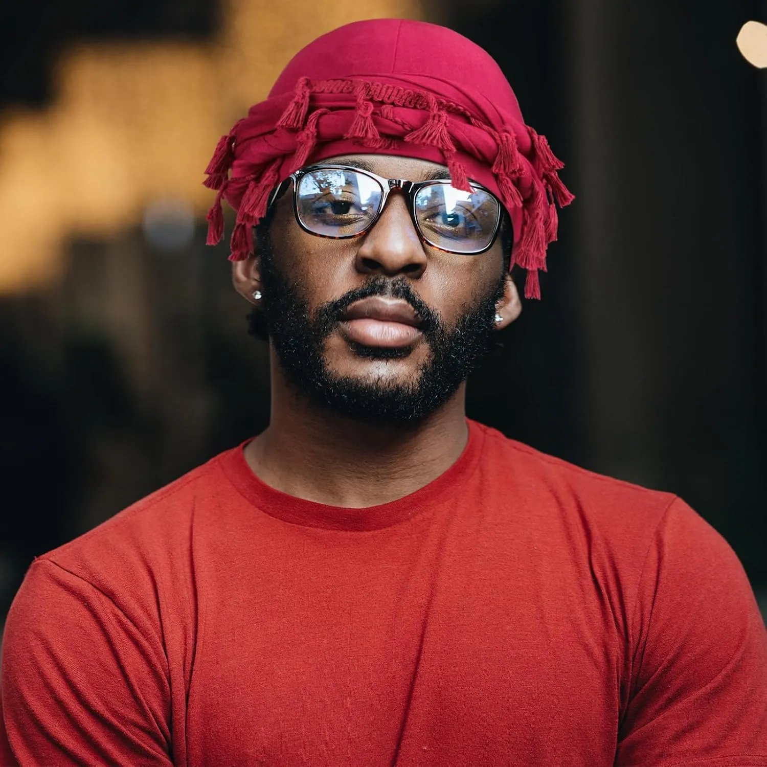 2 Pcs Satin Lined Turban With Long Twist Straps, Silky Head Wraps for Men, Halo Head Scarf for Hair
