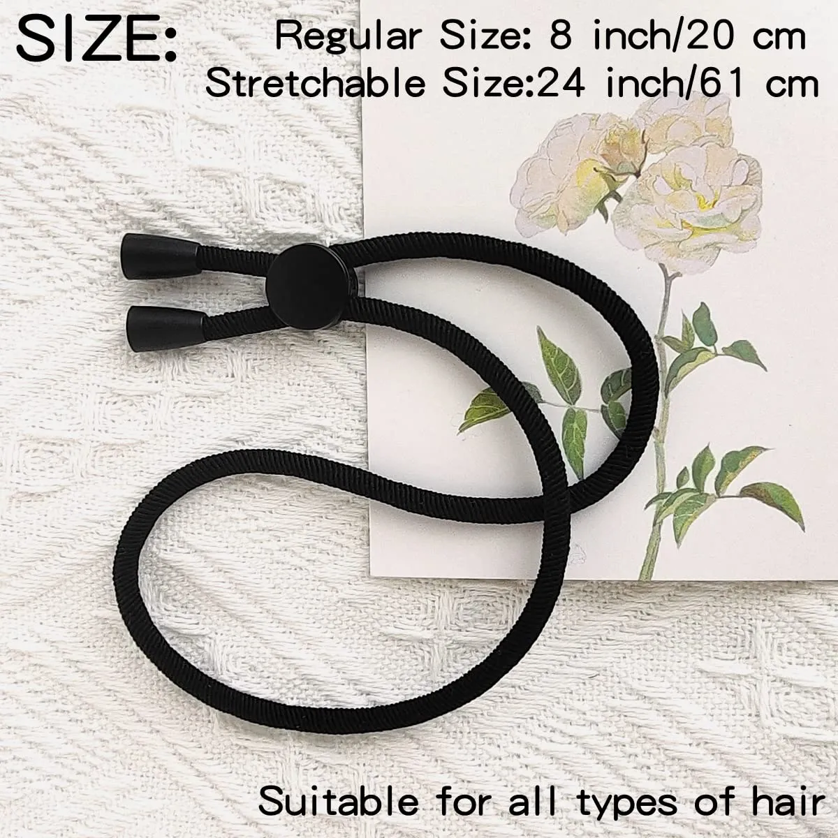 6PCS Adjustable Headband Hair Tie for Thick Heavy Natural Kinky & Curly Hair, C-1 Count (Pack of 6)