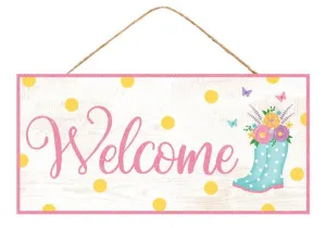 AP8911 Welcome Glitter Boots Sign