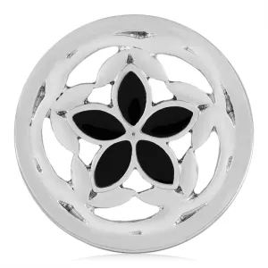 Black Enamel Flower - Final Sale