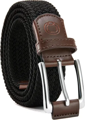 CHAOREN Mens Stretch Belt - 1 3/8" Elastic Braided Golf Belt for Men - Stretchy Web Fit Summer Casual Jeans