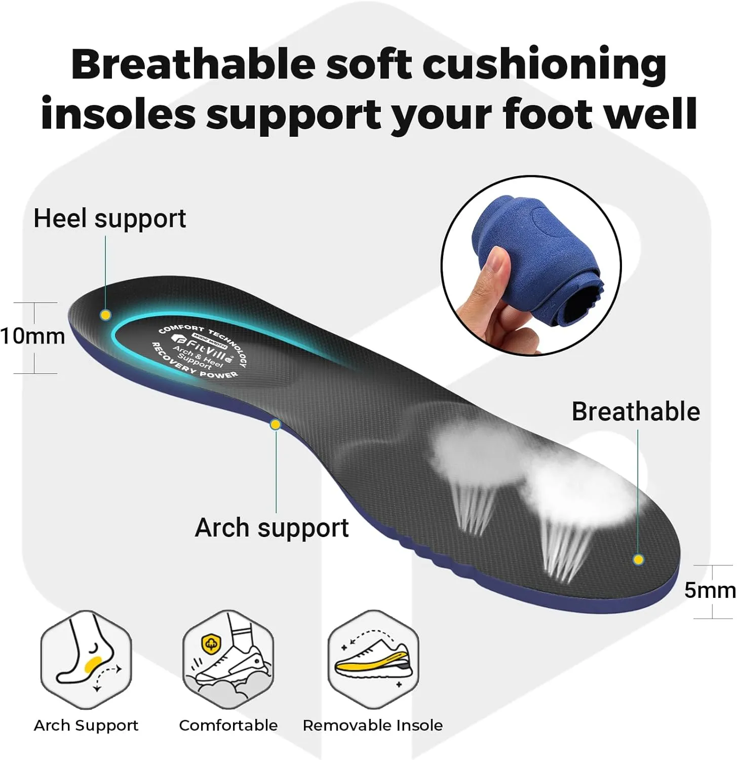 FitVille Diabetic Sandals for Men Wide Width with Arch Support Comfortable Mens Diabetic Sandals Fully Adjustable Straps Lightweight