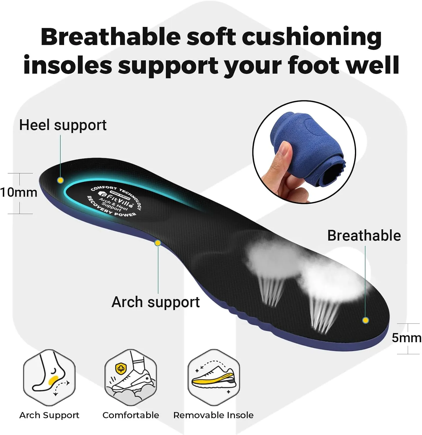 FitVille Diabetic Sandals for Men Wide Width with Arch Support Comfortable Mens Diabetic Sandals Fully Adjustable Straps Lightweight