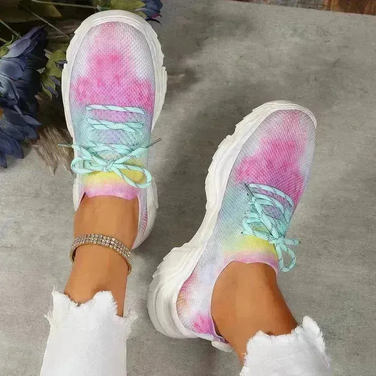 Flower Sports Running Shoes Women's Fashion Flat Sneakers