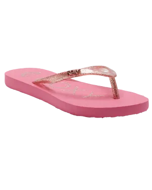 Girls Viva Sparkle Flip Flops in Pink 1