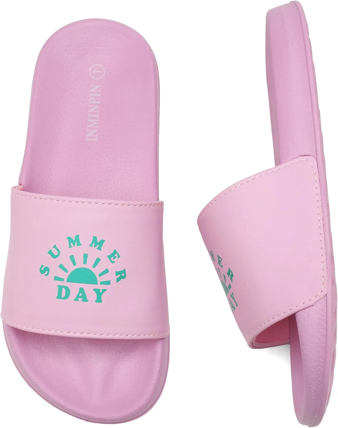 INMINPIN Kids Boys Girls Slides Sandals Comfort Non-Slip Beach Pool Shower Shoes Indoor Outdoor (Little Kid/Big Kid)