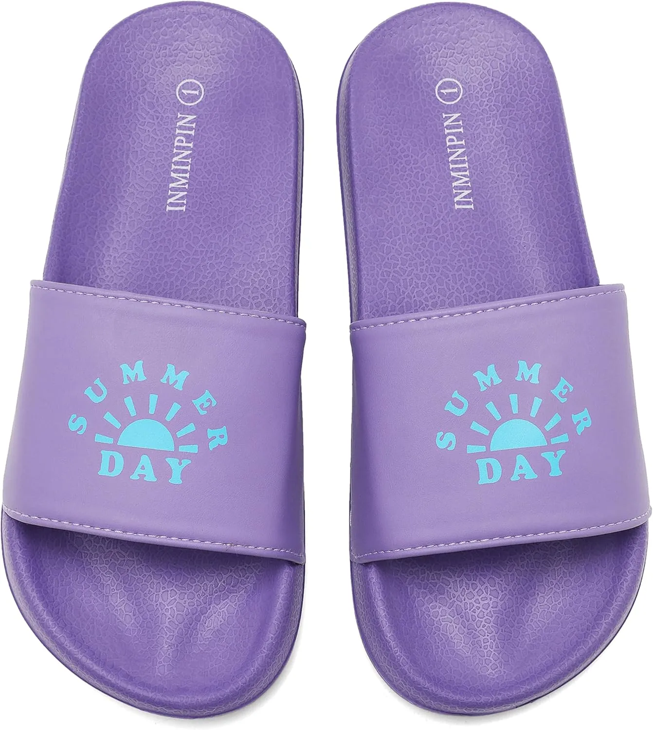 INMINPIN Kids Boys Girls Slides Sandals Comfort Non-Slip Beach Pool Shower Shoes Indoor Outdoor (Little Kid/Big Kid)