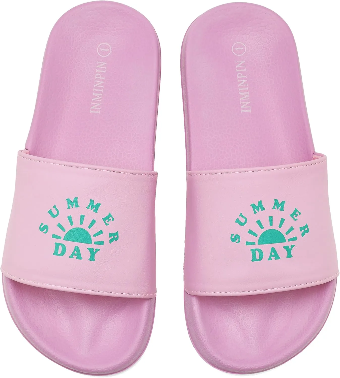 INMINPIN Kids Boys Girls Slides Sandals Comfort Non-Slip Beach Pool Shower Shoes Indoor Outdoor (Little Kid/Big Kid)