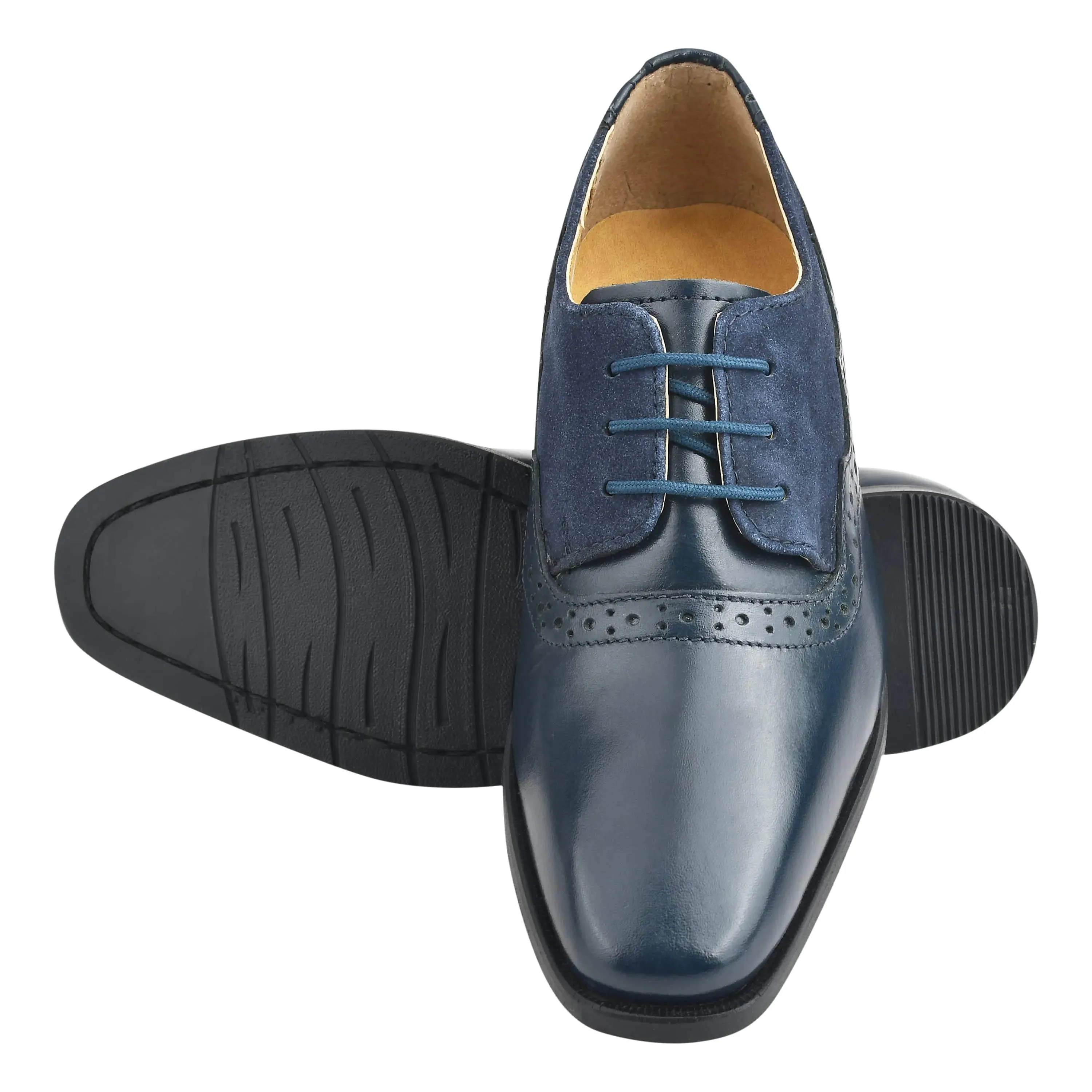 Leather Suede Kids Oxford Dress Shoes