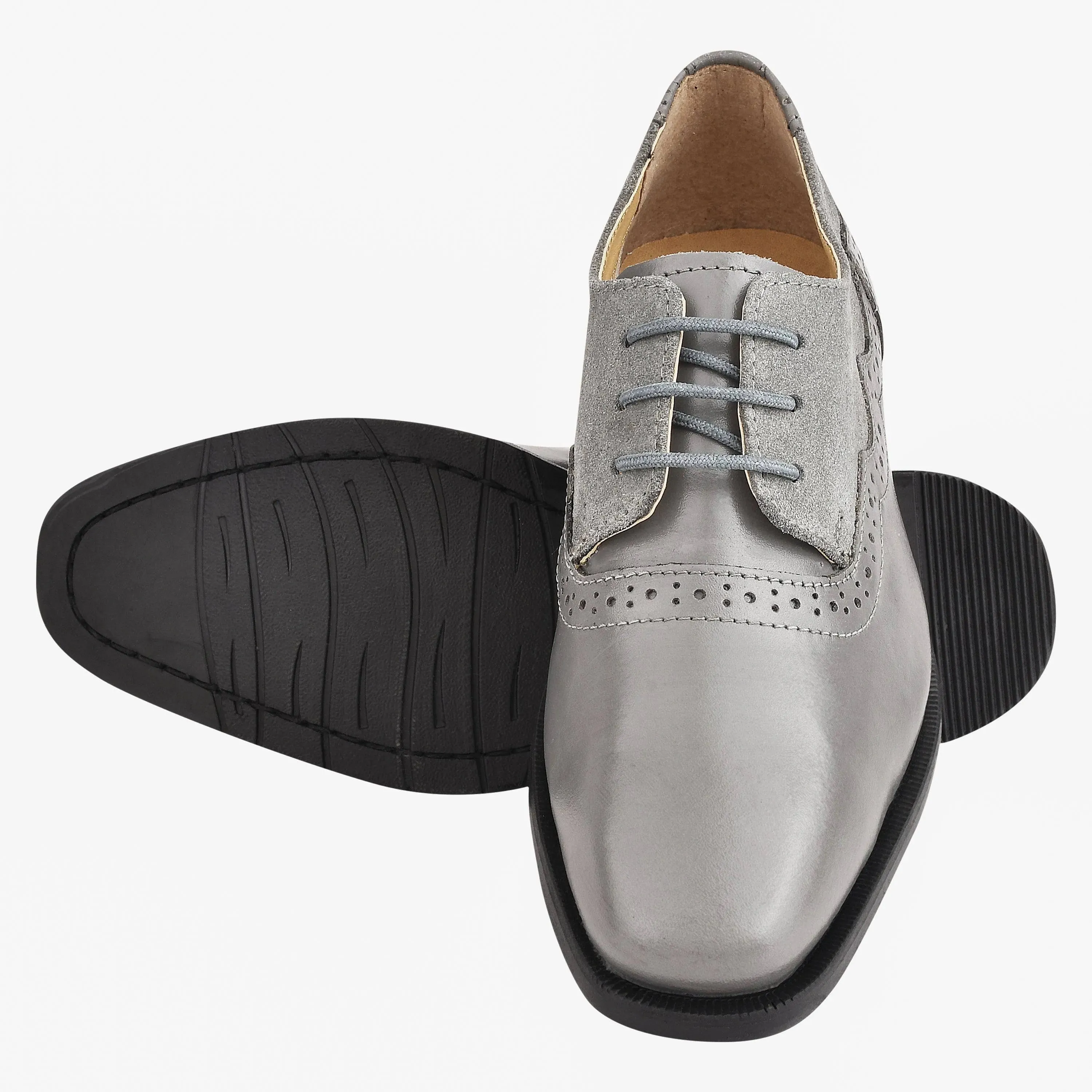 Leather Suede Kids Oxford Dress Shoes