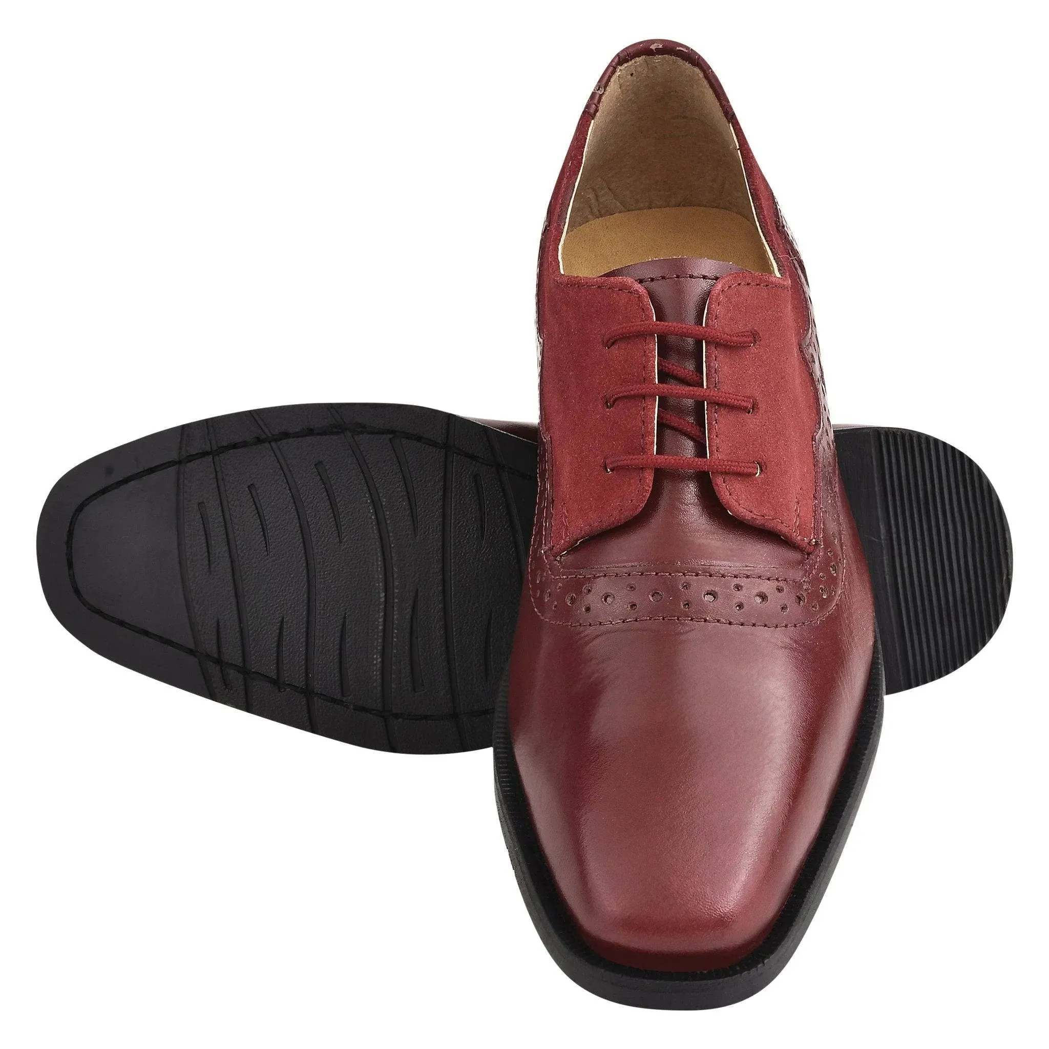 Leather Suede Kids Oxford Dress Shoes