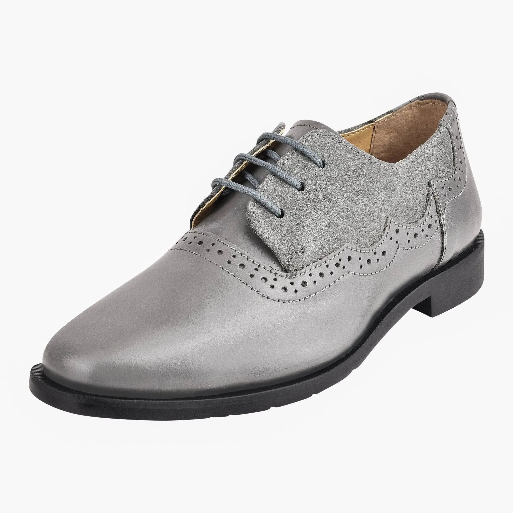 Leather Suede Kids Oxford Dress Shoes