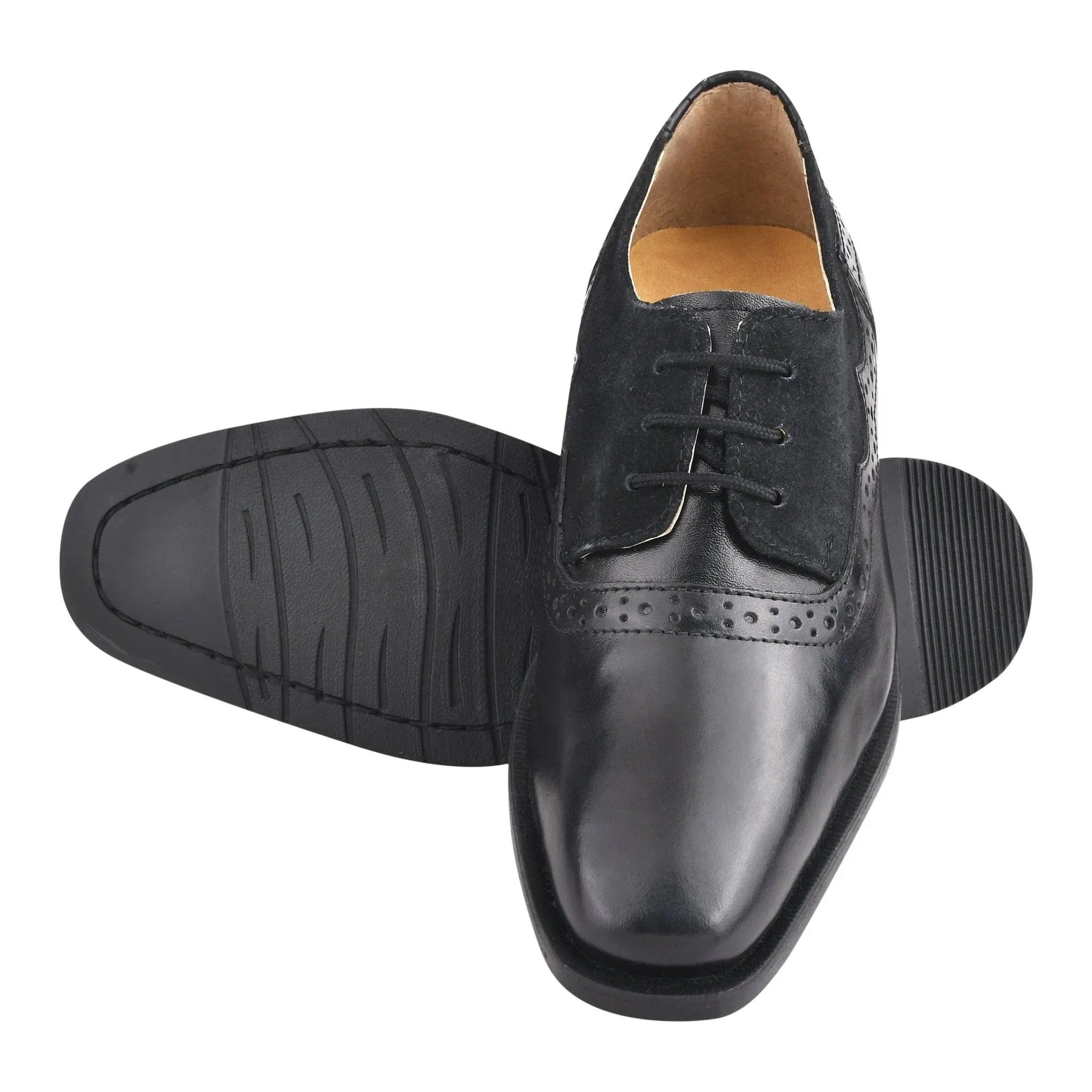 Leather Suede Kids Oxford Dress Shoes