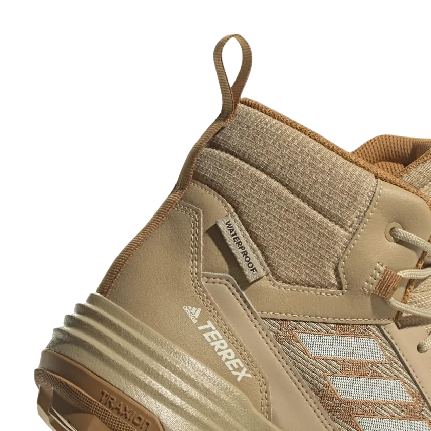 Men's Adidas Terrex Unity Leather Mid Rain Hiking Boots - "Beige Tone"