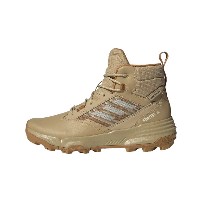 Men's Adidas Terrex Unity Leather Mid Rain Hiking Boots - "Beige Tone"