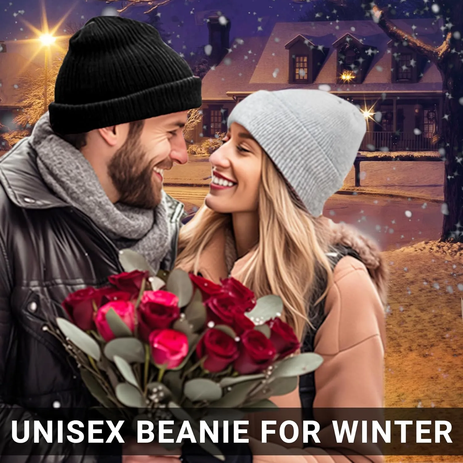 PFFY Beanie for Men Women Unisex Knit Cuffed Plain Winter Beanies Hats Skull Cap