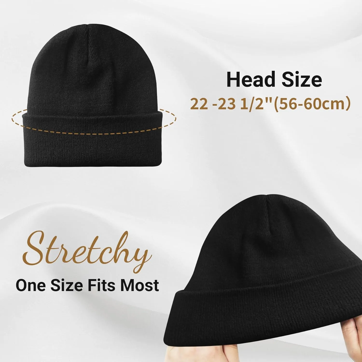 PFFY Beanie for Men Women Unisex Knit Cuffed Plain Winter Beanies Hats Skull Cap