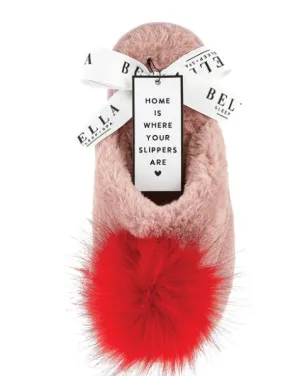 Plush Slippers-Blush  Red