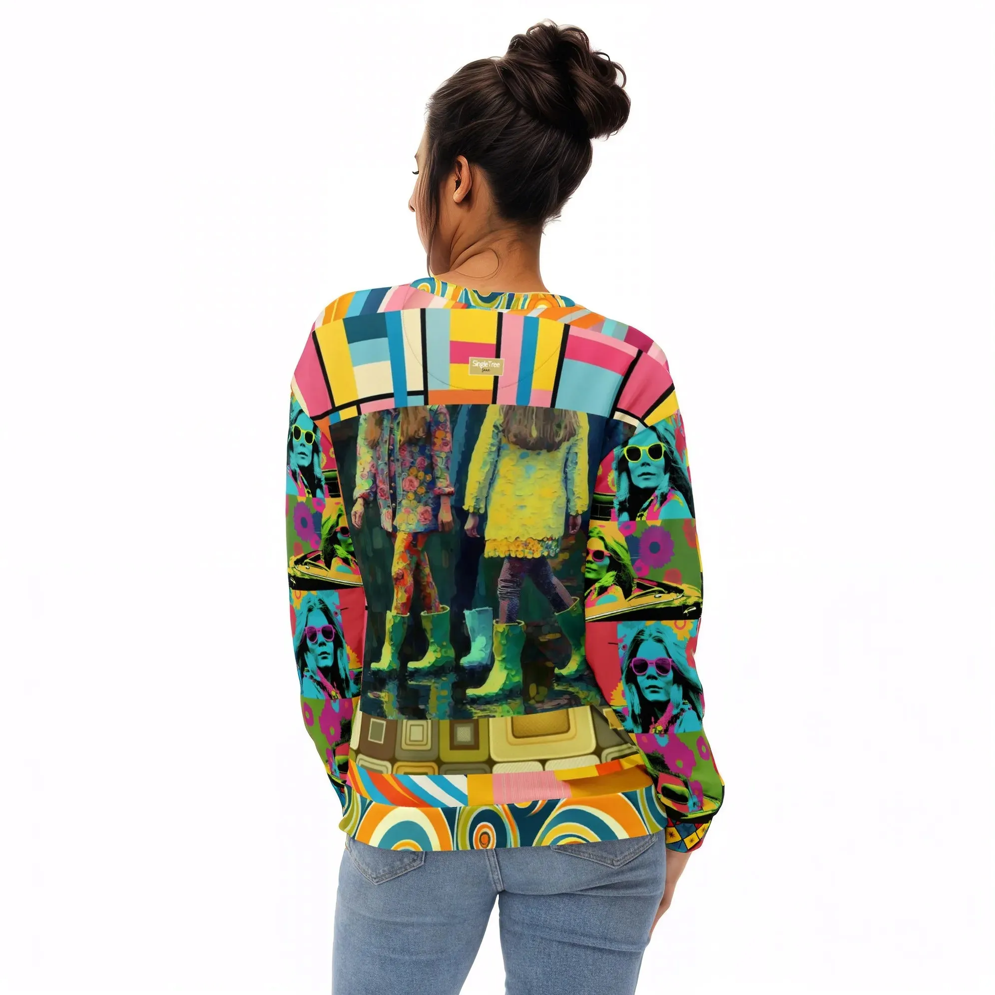 Spring Rain in Galoshes Retro Print Eco-Poly Unisex Sweatshirt
