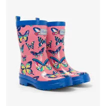Vibrant Butterflies Shiny Rain Boots